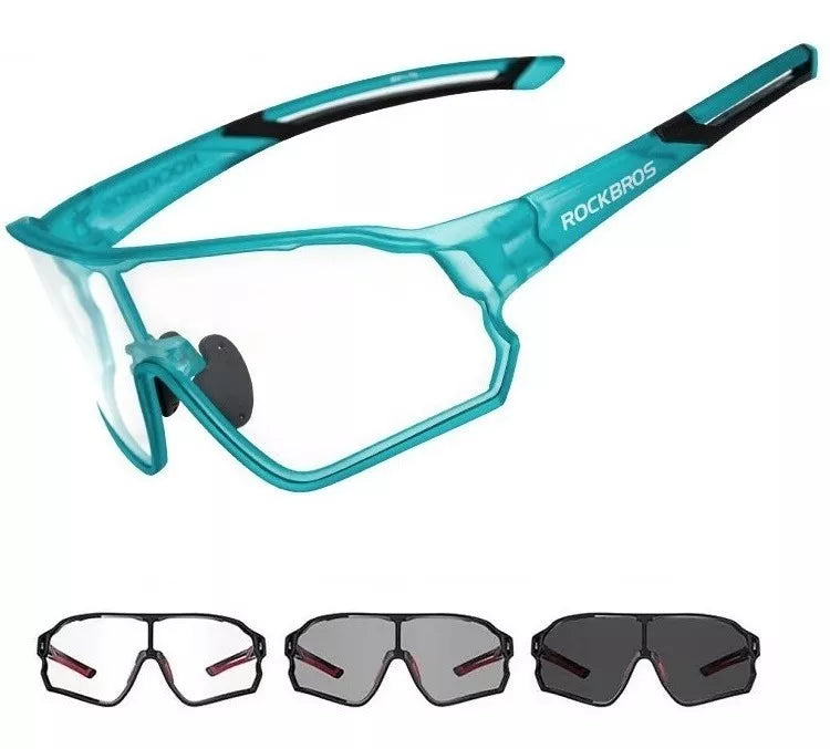 Gafas Ciclismo Mtb Ruta Fotocromáticas Rockbros 10136 Azul