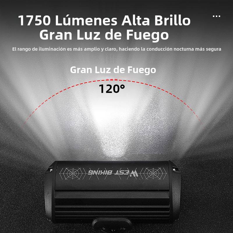 🔦 Luz para Bicicleta de 1750 Lúmenes – 3 LED