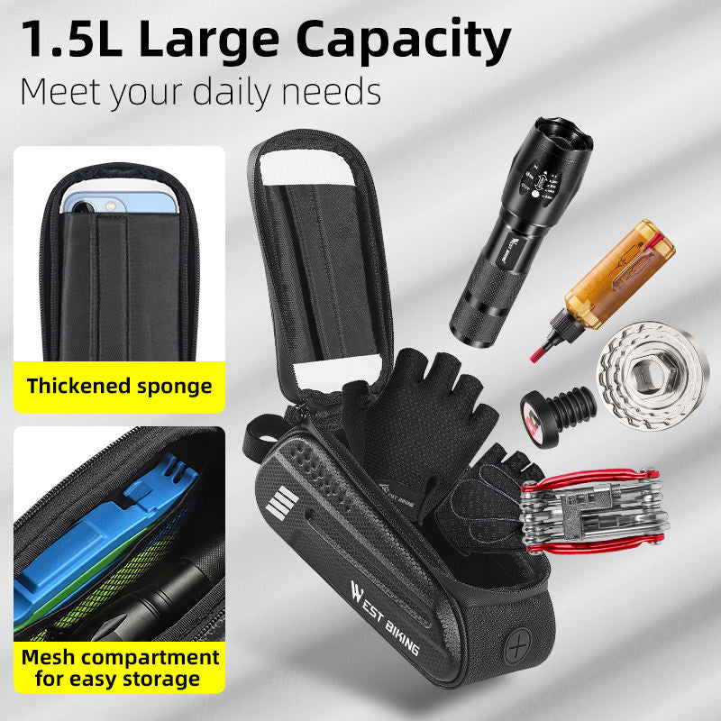 Bolso Frontal para Bicicleta con Soporte para CelulaR XXL