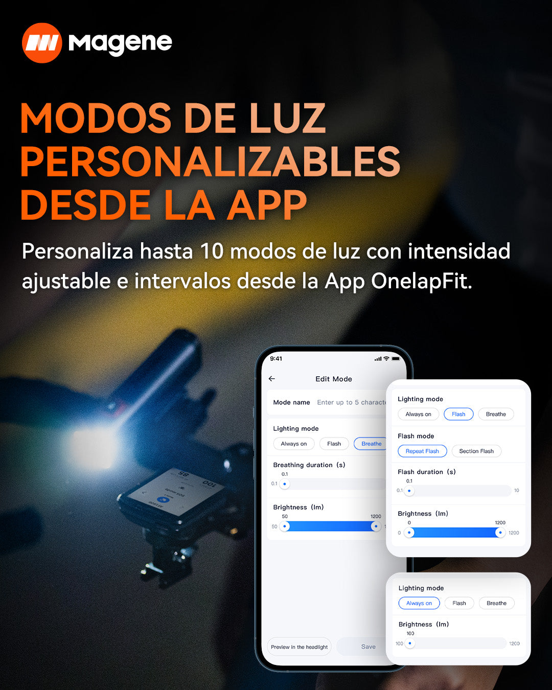 Luz delantera inteligente para bicicleta AT1200/AT1600