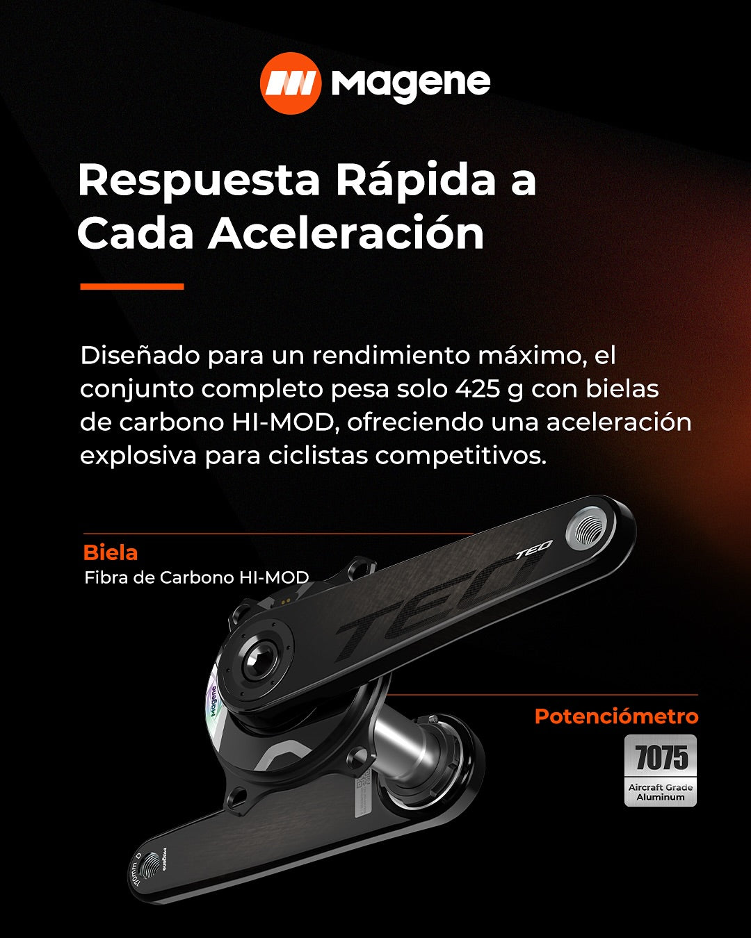 TEO P515 – Juego de Bielas de Carbono con Potenciómetro