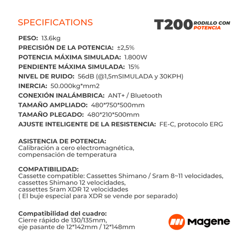 Simulador Inteligente Magene T200 SWIFT ANT+ BLUETOOTH