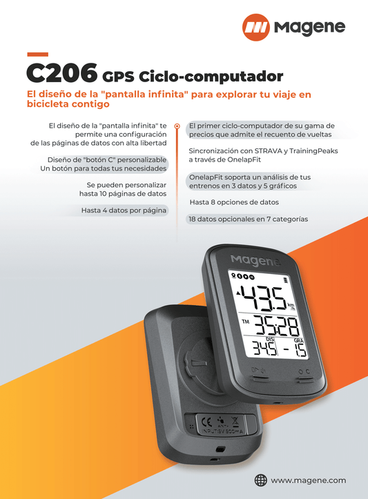 Descubre el Ciclocomputador  Magene Inteligente con GPS Serie C206