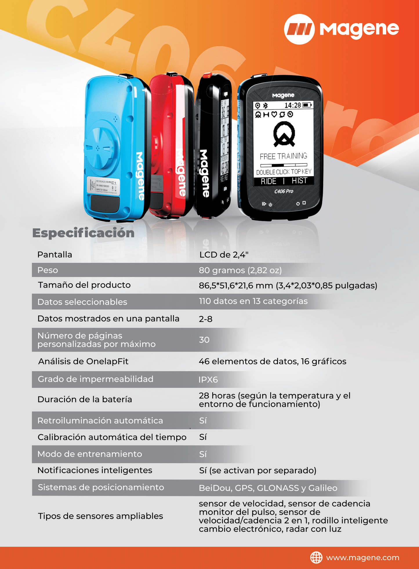 CICLO COMPUTADOR MAGENE C40PRO
